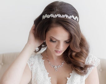 Bridal Headband Crystal, Wedding Headband, Wedding Tiara, Wedding Headpiece, Bridal Hair Accessories, Jessica Silver Headband