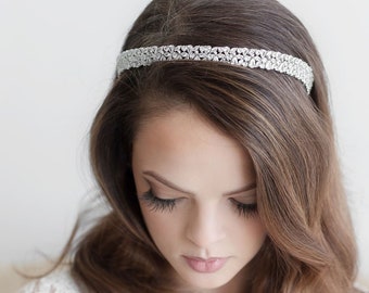 Bruiloft hoofdband hoofd stuk, CZ bruiloft hoofdband, bruids haaraccessoires, bruiloft hoofddeksel, Melanie bruiloft hoofdband Tiara DISC