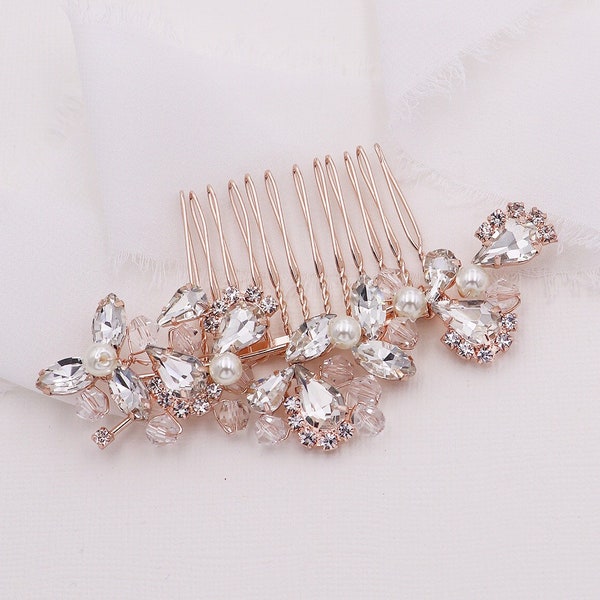 Rose Gold Hair Comb - Etsy