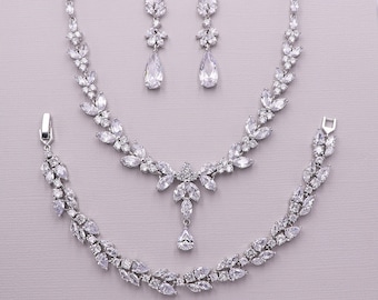 bridesmaid jewelry sets silver