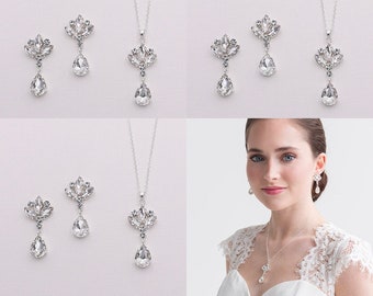 Bridesmaids Jewelry Set of 3 4 5 6 7 8, Crystal Wedding Necklace Set, Bridal Jewelry Set, Bridesmaids Jewelry, Belle Jewelry Set Bundle