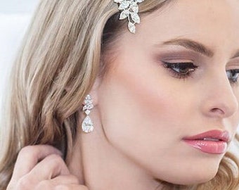 Earrings for Brides, Wedding Earrings, bridal jewelry, teardrop wedding earrings,bridal earrings, Natalia Cluster Earrings