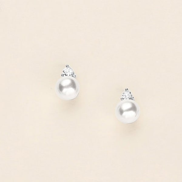 Pearl Stud Earrings, Bridesmaid Jewelry, Bridesmaid Gift,pearl bridal earrings, flower girl earrings, Jennifer Earrings