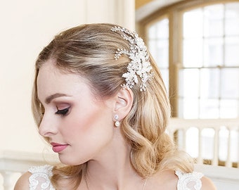 Wedding Bridal Clip, Rhinestone Comb, Bridal Comb Crystal, Wedding Crystal Hair Comb, Wedding Accessory, Alina Pearl Clip