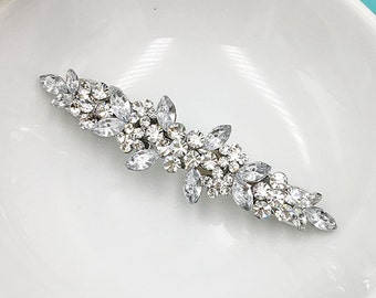 Crystal Rhinestone Barrette, Bridal Comb Crystal, Wedding Crystal Hair Clip, Hair Barette, Wedding Accessory, Brynlee Bridal Barrette Clip