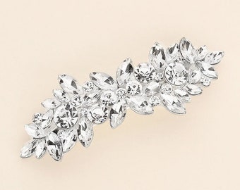 Barrette de mariée en cristal avec strass, Peigne de mariée en cristal, Peigne de mariage en cristal, Barette à cheveux, Accessoire de mariage, Barrette Giselle