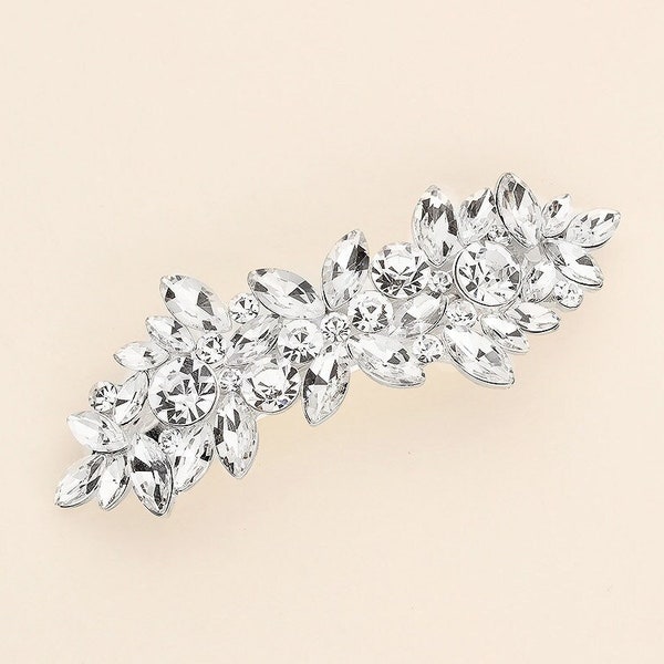 Barrette de mariée en cristal avec strass, Peigne de mariée en cristal, Peigne de mariage en cristal, Barette à cheveux, Accessoire de mariage, Barrette Giselle