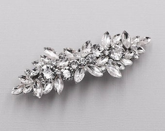 Bridal Rhinestone Crystal Barrette, Bridal Comb Crystal, Wedding Crystal Hair Comb, Hair Barette, Wedding Accessory, Giselle Barrette Clip