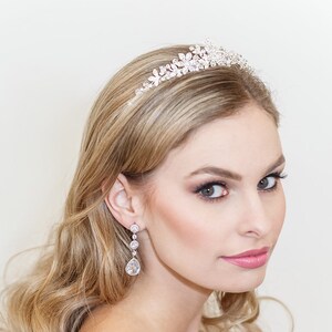 Crystal Bridal tiara headpiece, wedding tiara, wedding headpiece, rhinestone tiara, Marianna Crystal Tiara image 4