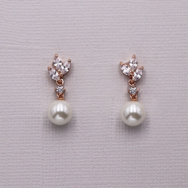 Rose Gold Pearl Earrings Etsy — free download