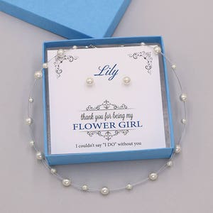 Pearl Flower girl jewelry set, first communion jewelry, Pearl earrings set, girls pearl necklace, childrens pearl, Mackenzie Flower Girl