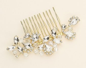 Gold Bridal Comb, Rhinestone Comb, Bridal Comb Crystal, Wedding Crystal Hair Comb, Carla Gold Crystal Comb