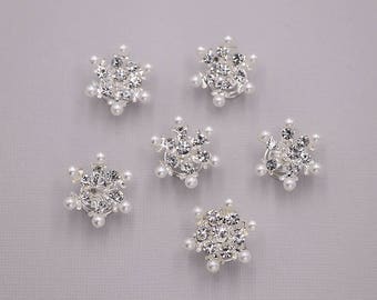 Vintage Jewelry Beautiful Charm Snowflake Crystal Rhinestone Hair Clips Hair Pins Barrette Hairpins for Christmas,Wedding,Party,Festival-Pack of 2