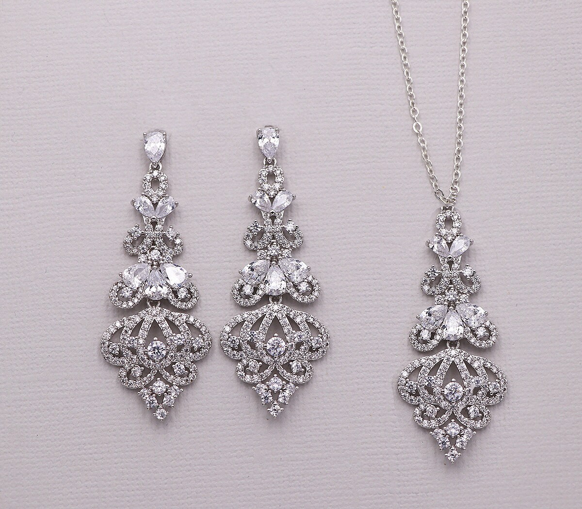 Cubic zirconia on sale chandelier earrings