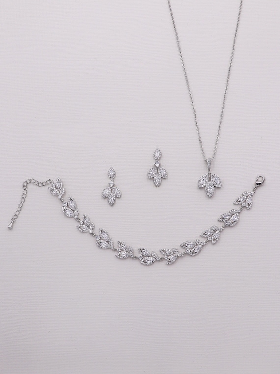 Voorkeursbehandeling Telegraaf Spotlijster Sieraden set voor bruiloft sieraden set zilver ketting set - Etsy Nederland