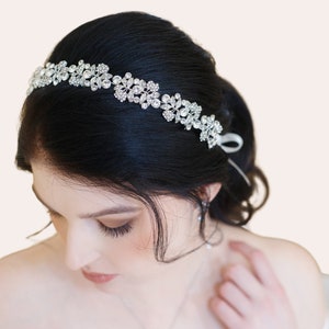 Wedding Headpiece for Bride, Wedding Headband, bridal hair accessories, wedding tiara, ribbon headband, Marie Wedding Headband