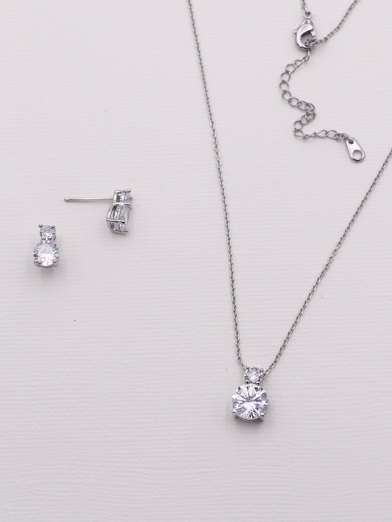 Silver Flower Girl Jewelry Set Crystal Girls Flower Girl Etsy