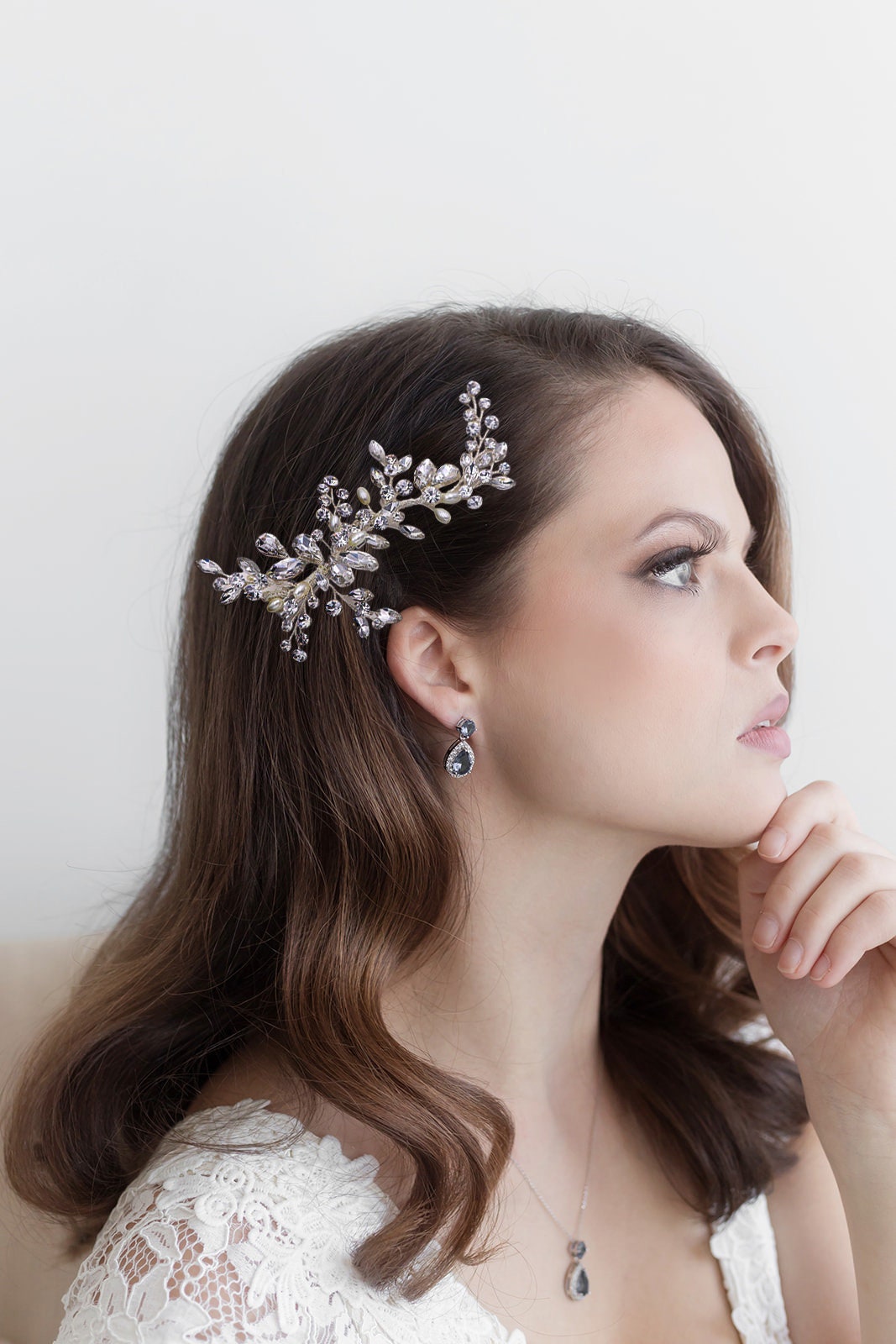 Crystal Wedding Hair Clip Crystal Bridal Hair Clip Wedding Etsy