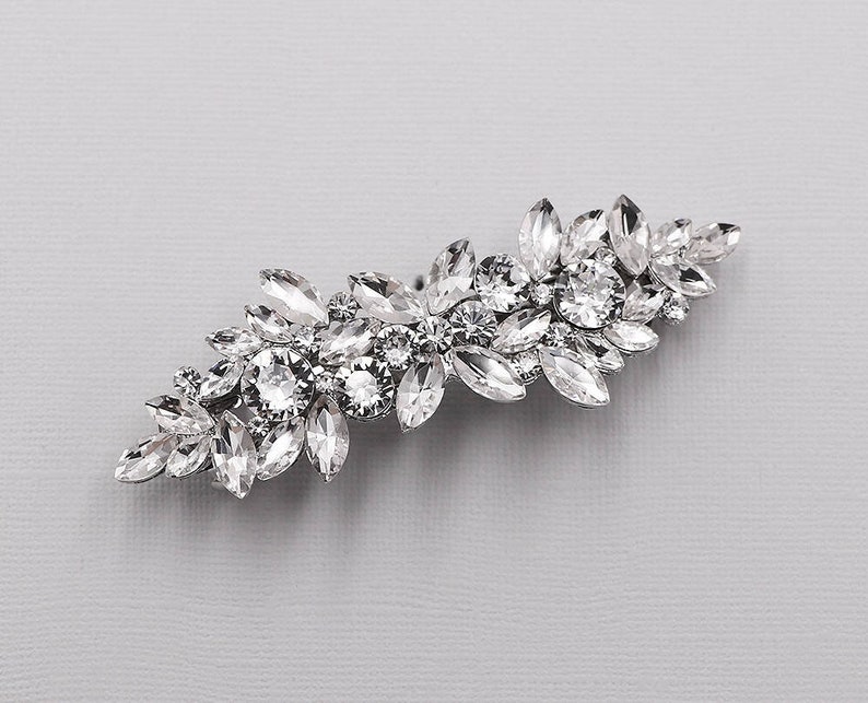 Bridal Rhinestone Crystal Barrette, Bridal Comb Crystal, Wedding Crystal Hair Comb, Hair Barette, Wedding Accessory, Giselle Barrette Clip image 3