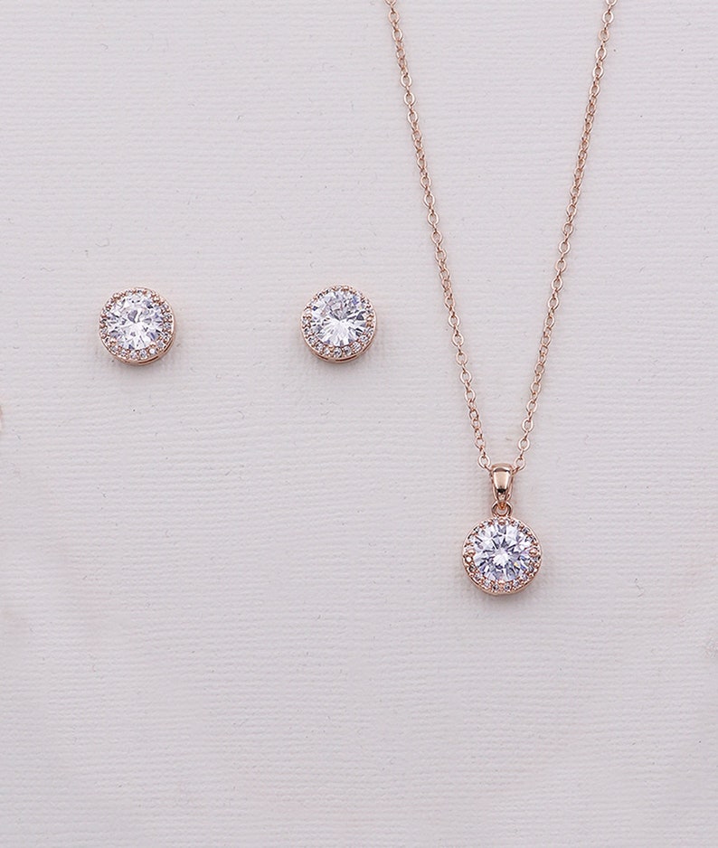 Wedding Jewelry Sets Crystal Wedding Necklace Set Solitaire Etsy