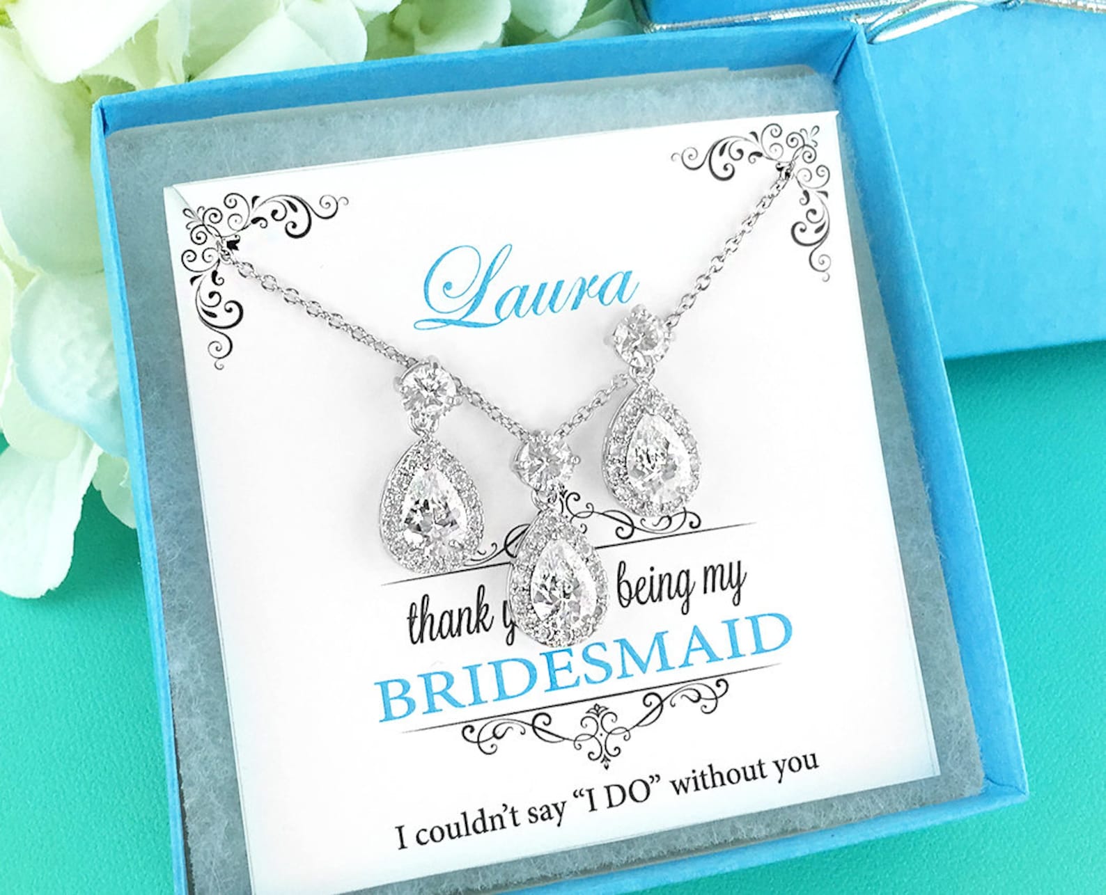 Bridesmaid Jewelry Set Crystal Bridesmaid Necklace Set Etsy