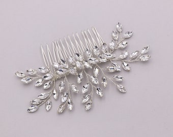 Wedding Comb Crystal, Wedding Hair Comb, Handmade Wedding Comb, Crystal Bridal Comb, Marquise Crystal Hair Comb DISC