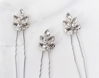 Wedding Hair Pin Crystal Set, bridal hair accessories, rhinestone hairpin, bridal hairpins, Belinda Hairpin Set (Set of 3)