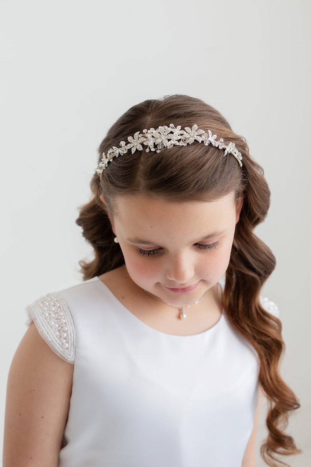 Flower Girl Crown, Flower Girl Tiara, Flower Girl Headband, Rhinestone