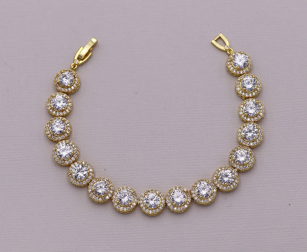 FINAL SALE* Gold Bridal bracelet, Wedding Bracelet, cubic zirconia