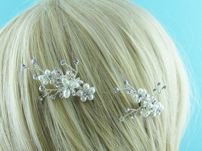 Swarovski crystal pearl wedding hair pin bridal hair Etsy