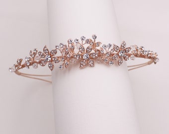 Crystal Tiara Headpiece Rose Gold, wedding tiara, wedding headpiece, Marianna Crystal Rose Gold Tiara