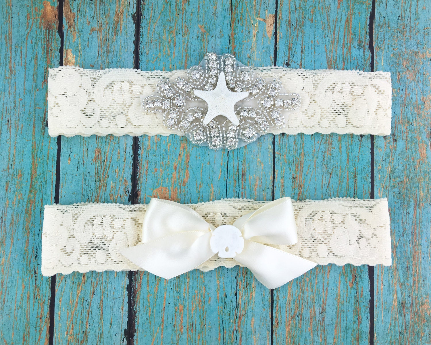 Starfish Bridal Garter Set Beach Wedding Garter Set Wedding Toss