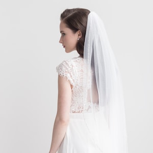 Beaded Wedding Veil, Beaded Edge Wedding Veil, Beaded Ivory Bridal Veil, Beaded Bridal Veil, Ivory Wedding Veil, Beaded Wedding Veil image 4