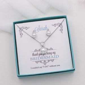 Bridesmaid Jewelry Set Pearl, Bridesmaids Jewelry Set, Bridesmaid Jewelry Gift, bridal jewelry, Madelyn Bridesmaid Jewelry Set