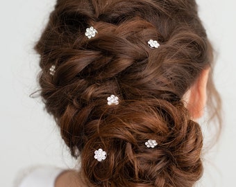 Flower Girl Rhinestone Wedding Twist Ins, Set of 6, Flower Girl Hair Pins, Crystal Rhinestone Spirals, Flower Girl Crystal Twist Ins