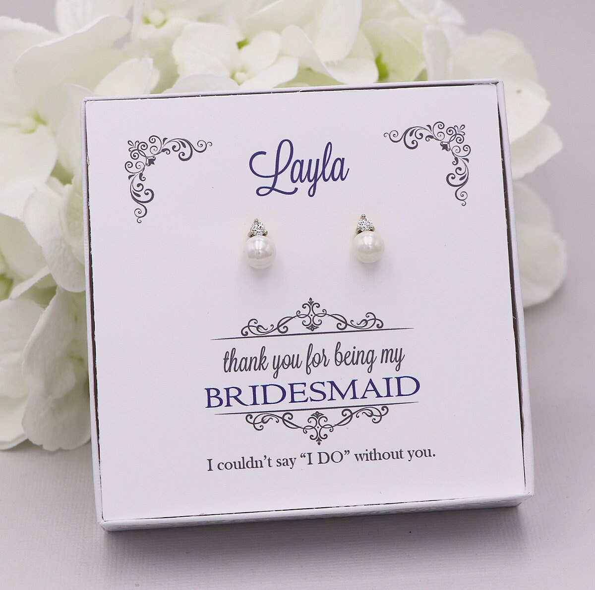 Bridesmaid Earrings Pearl, Bridesmaid Jewelry Studs, Bridesmaid Jewel…