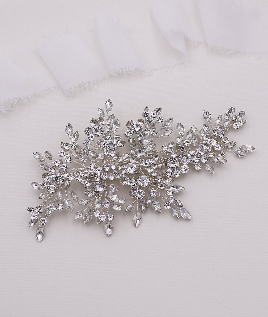 Bridal Hair Clip Rose Gold Wedding Clip Bridal Headpiece Etsy