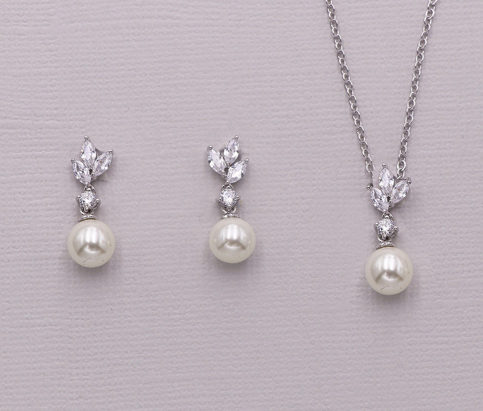 Pearl Wedding Jewelry Set Gold Bridesmaid Jewelry Set Pearl Etsy