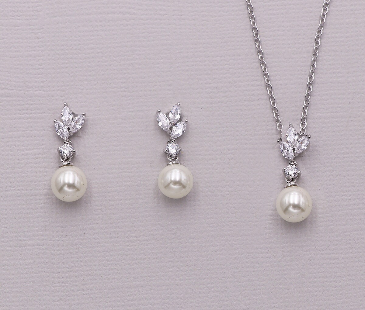 Pearl Wedding Jewelry Set, Bridesmaid Jewelry Set, Pearl Bridesmaid J…