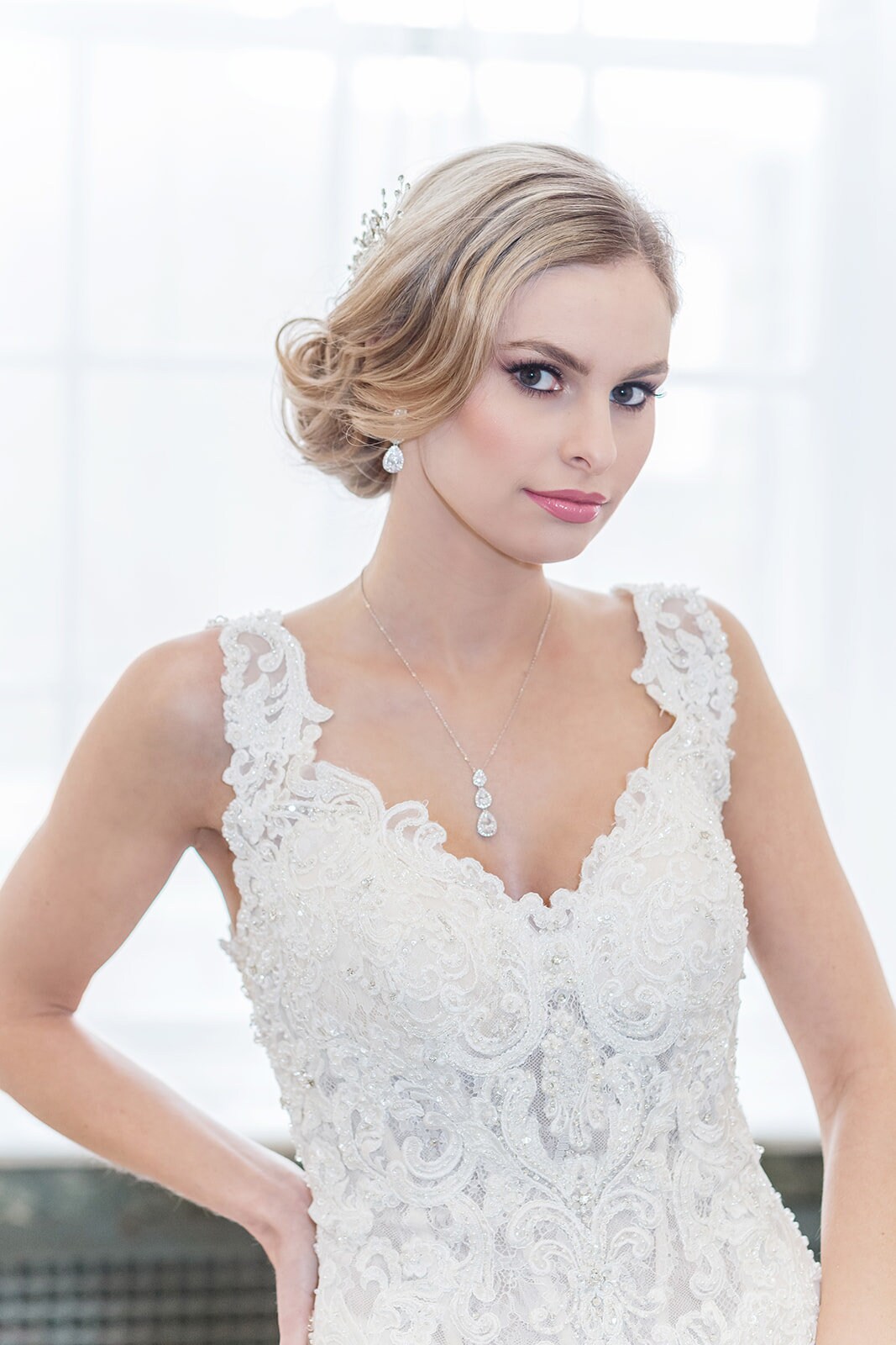 Bridal Earrings Rose Gold Rose Gold Earrings Teardrop Etsy