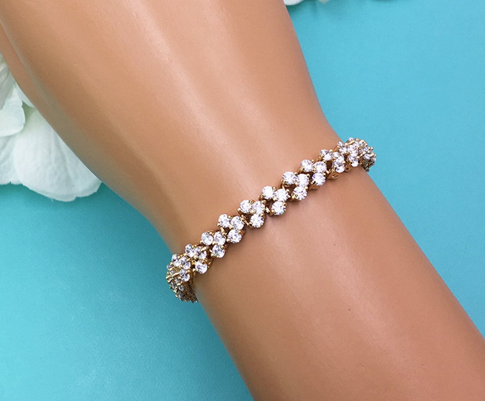 Gold Bracelet Gold Wedding Bracelet Gold Jewelry Gold Etsy