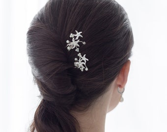 Starfish Wedding Hair Pins, Starfish wedding tiara, Star Fish Beach wedding hair accessories, Bayley Bridal Starfish Hair Pin Set