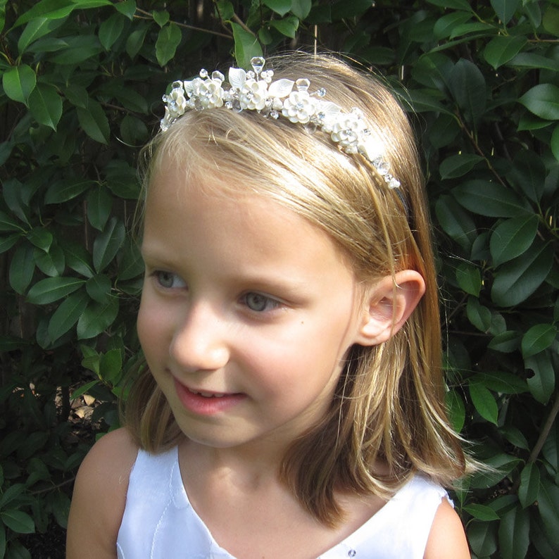 Rhinestone Crystal flower girl headpiece wedding tiara Etsy