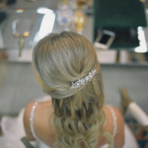 Bridal Rhinestone Crystal Barrette, Bridal Comb Crystal, Wedding Crystal Hair Comb, Hair Barette, Wedding Accessory, Giselle Barrette Clip image 6