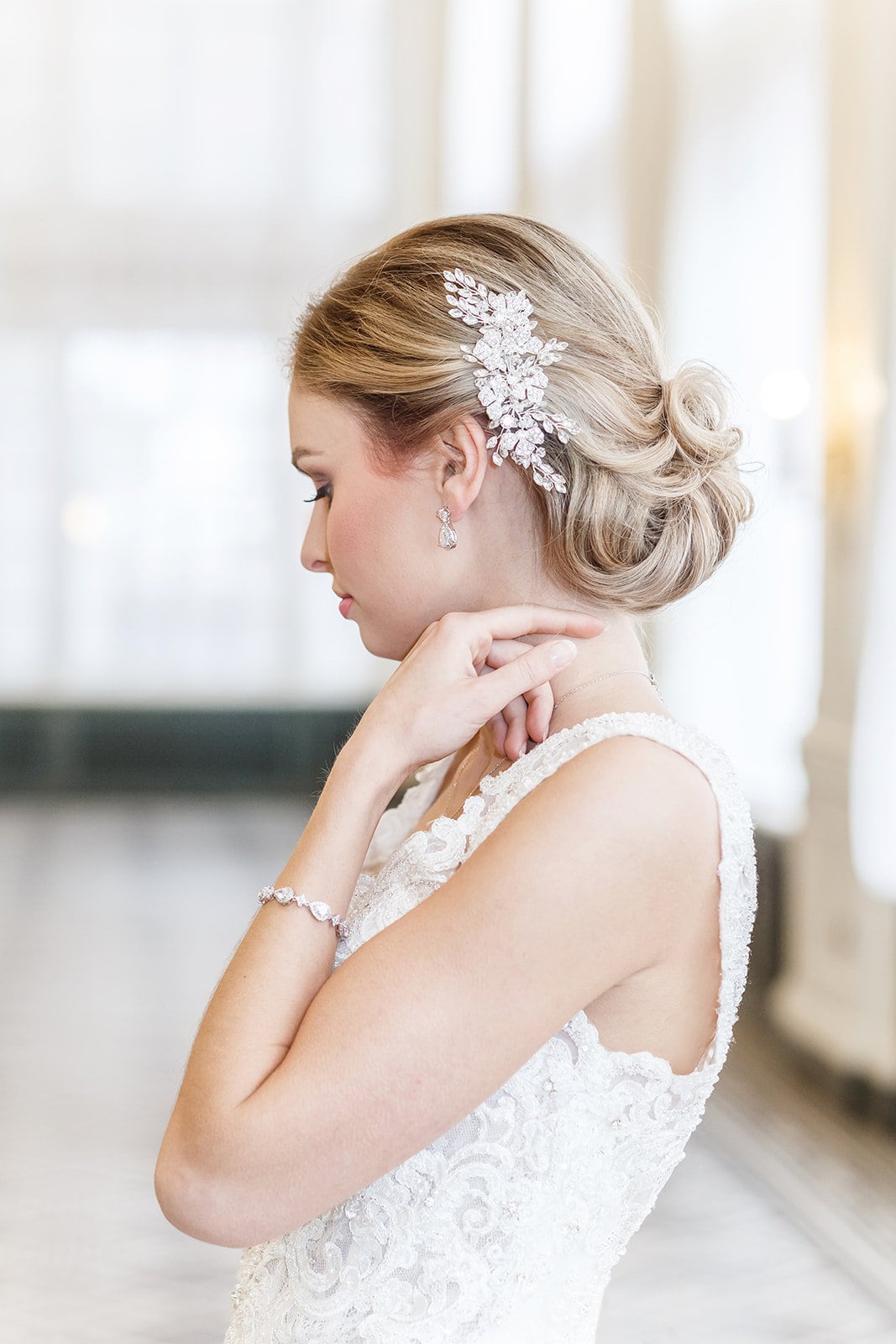 Crystal Wedding Comb, Large Wedding Hair Comb, Handmade Wedding Comb,…
