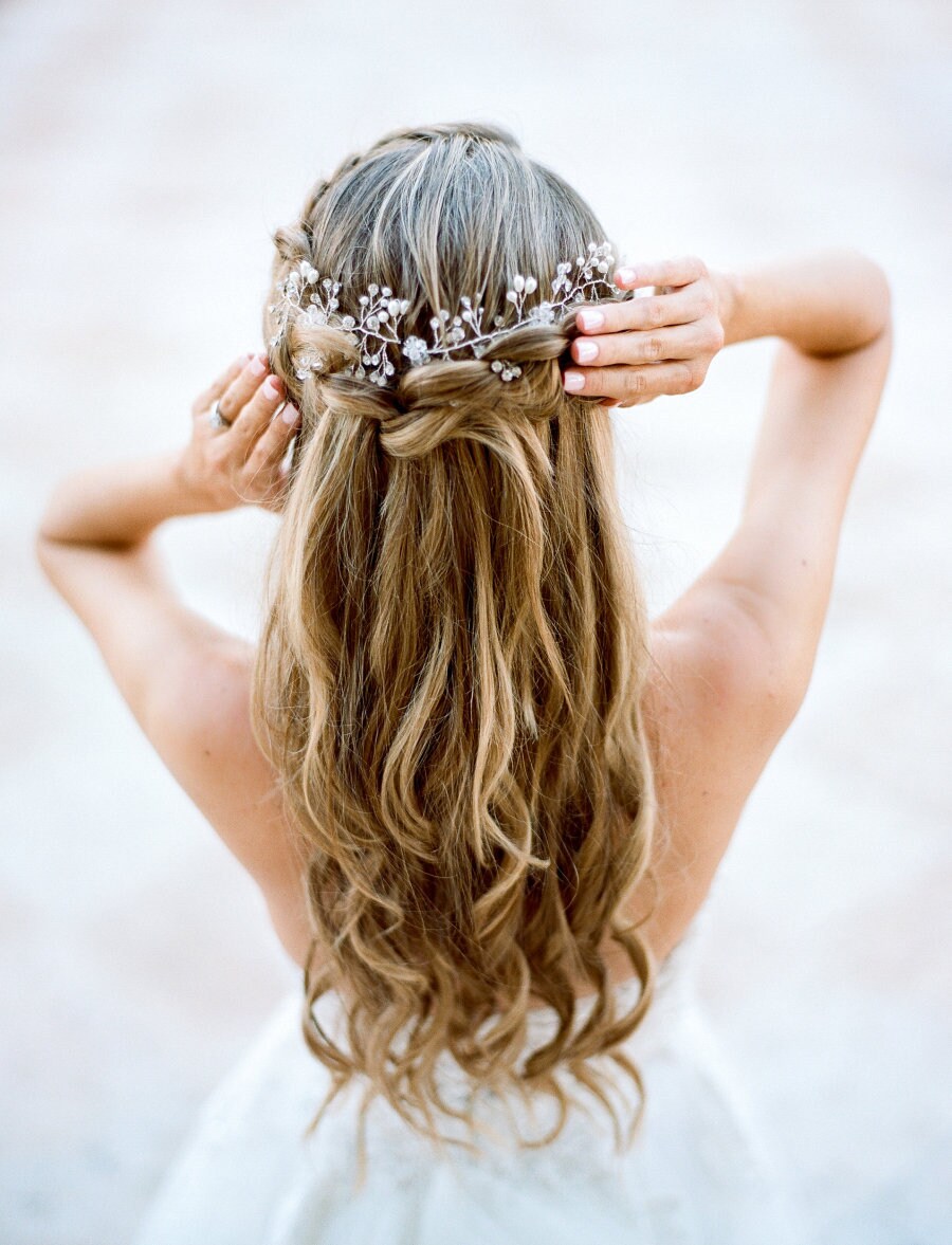Wedding hair vine, Rhinestone bridal flexible hair vine, Crystal Vine…