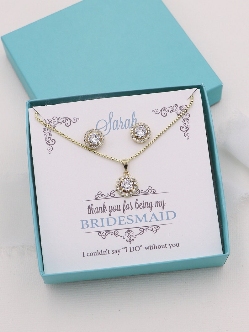 Bridesmaid Jewelry Gold Bridesmaid Jewelry Set Bridesmaid Etsy