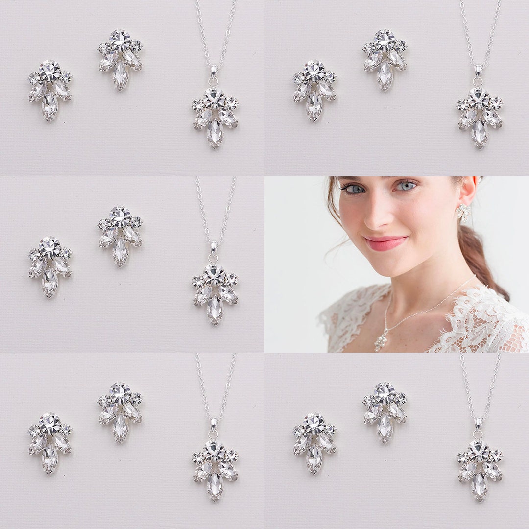 Bridesmaid Jewelry Set of 3 4 5 6 7 8, Bridesmaid Wedding Necklace Set, Bridesmaid Jewelry