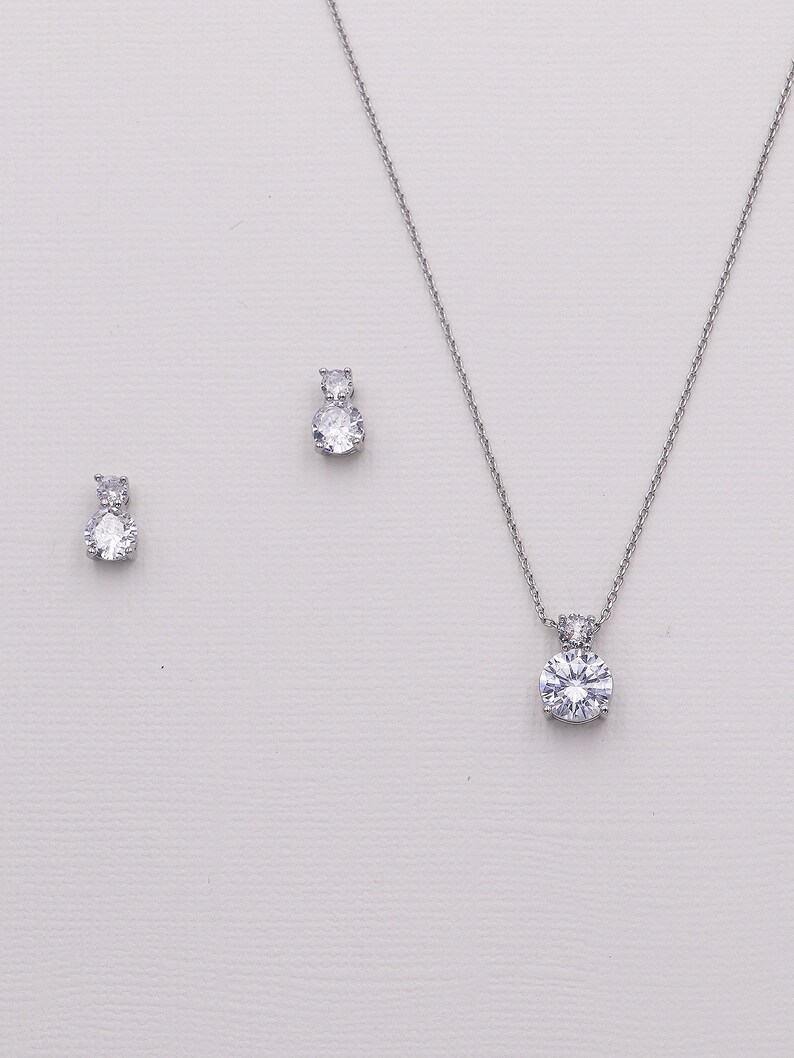Silver Flower Girl Jewelry Set Crystal Girls Flower Girl Etsy