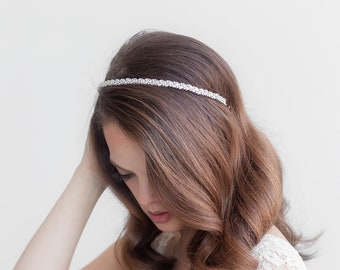 Wedding Headband, Cubic Zirconia wedding headband, bridal hair accessories, wedding headpiece, wedding tiara, Savannah Wedding Headband